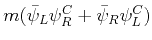 $ m(\bar\psi_{L}\psi_{R}^{C}+\bar\psi_{R}\psi_{L}^{C})$