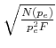 $ \sqrt{\frac{N(p_{e})}{p_{e}^{2}F}}$