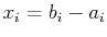 $ x_{i}=b_{i}-a_{i}$