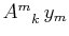 $ {A^{m}_{}}_{k}\,y_{m}$
