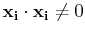 $ \mathbf{x_{i}}\cdot\mathbf{x_{i}}\neq 0$