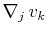 $ \nabla_{j}\,v_{k}$