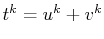 $ t^{k}=u^{k}+v^{k}$
