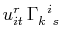 $ u^{r}_{it}\,\textrm{$\Gamma^{}_{k}$$^{}_{}$$^{i}$$^{}_{s}$}$