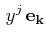 $\displaystyle \,y^{j}\,\mathbf{e_{k}}$