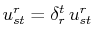 $ u^{r}_{st}=\delta^{t}_{r}\,u^{r}_{st}$