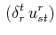$\displaystyle \,(\delta^{t}_{r}\,u^{r}_{st})$