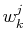 $ w^{j}_{k}$