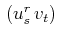 $ \,(u^{r}_{s}\,v_{t})$