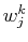$ w^{k}_{j}$