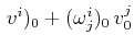 $\displaystyle \,v^{i})_{0}+(\omega^{i}_{j})_{0}\,v^{j}_{0}$