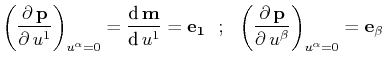 $\displaystyle \bigg(\dfrac{\partial\,\mathbf{p}}{\partial\,u^{1}}\bigg)_{u^{\al...
...rtial\,\mathbf{p}}{\partial\,u^{\beta}}\bigg)_{u^{\alpha}=0}=\mathbf{e_{\beta}}$