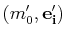 $ (m'_{0},\mathbf{e'_{i}})$