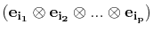 $ (\mathbf{e_{i_{1}}}\otimes\mathbf{e_{i_{2}}}\otimes...\otimes\mathbf{e_{i_{p}}})$