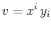 $\displaystyle v=x^{i}\,y_{i}$